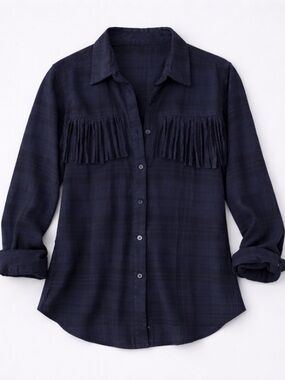 Rails Dolly Fringe Plaid Western Shirt  XS flannel